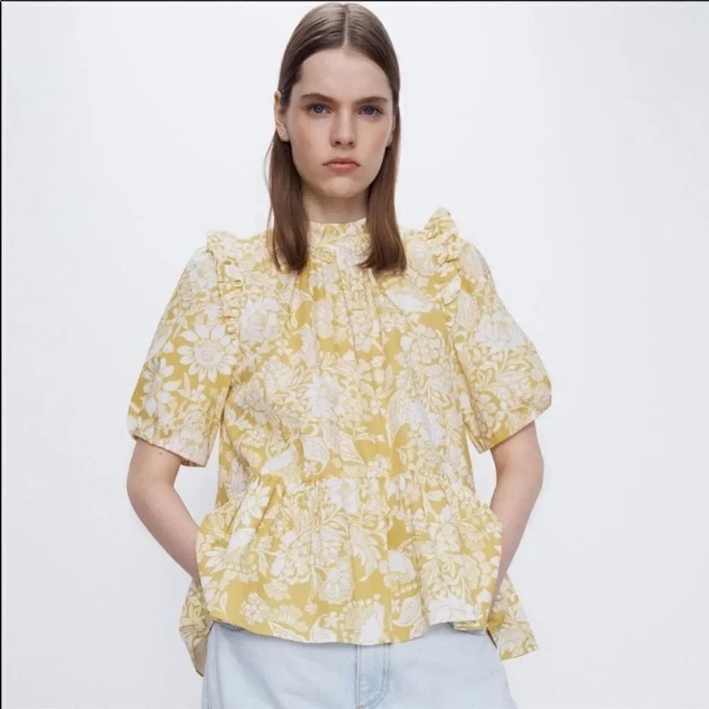 Zara ruffle woman's shirt